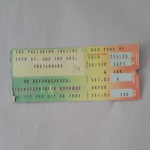 Vintage Concert Ticket - The Palladium Theatre
